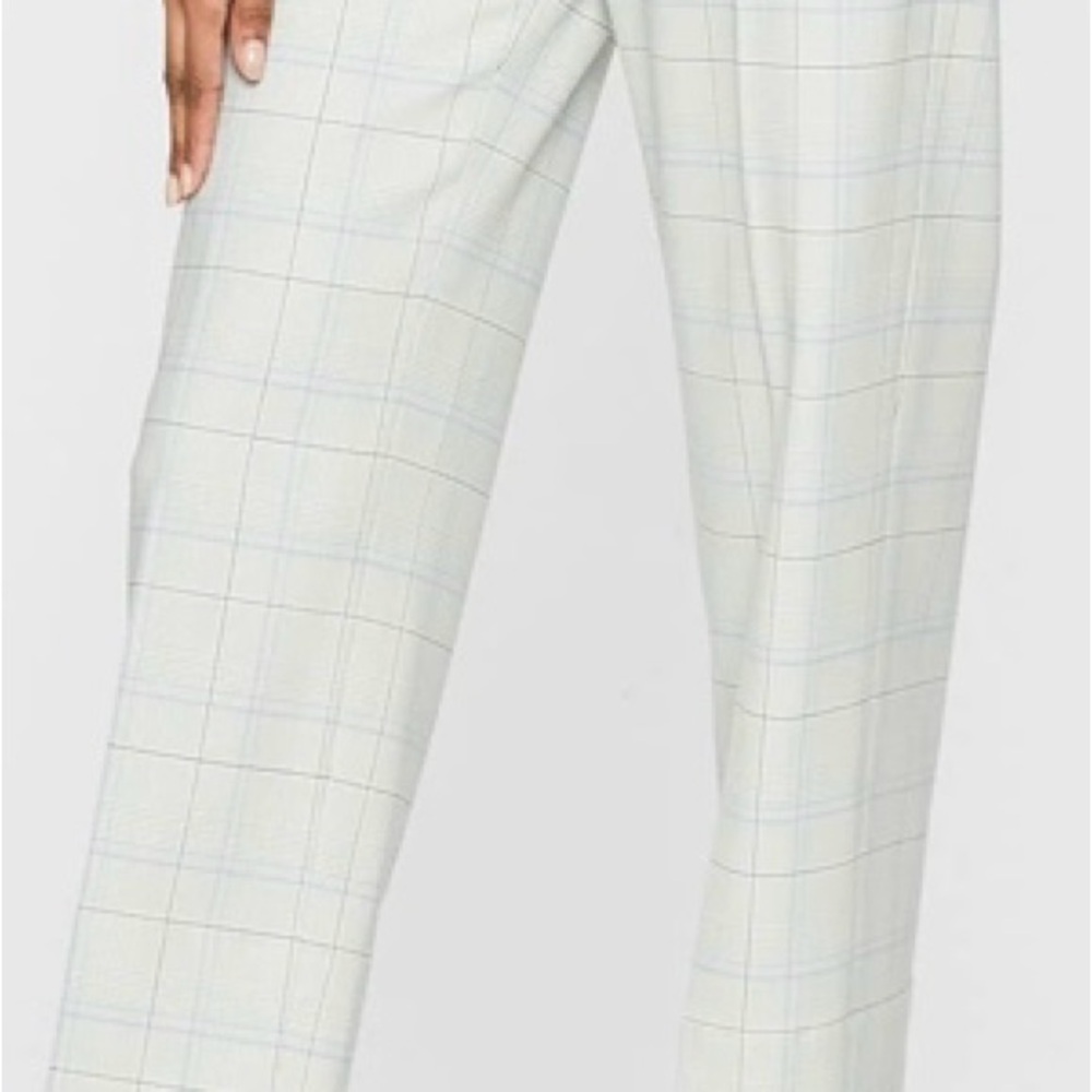 Women's Gray Plaid Pants with belt